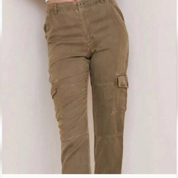 Bella Dahl Pants - Bella Dahl Rolled Cargo Pocket Linen blend Pant NWT SZ 32 Gorpcore Granola girl